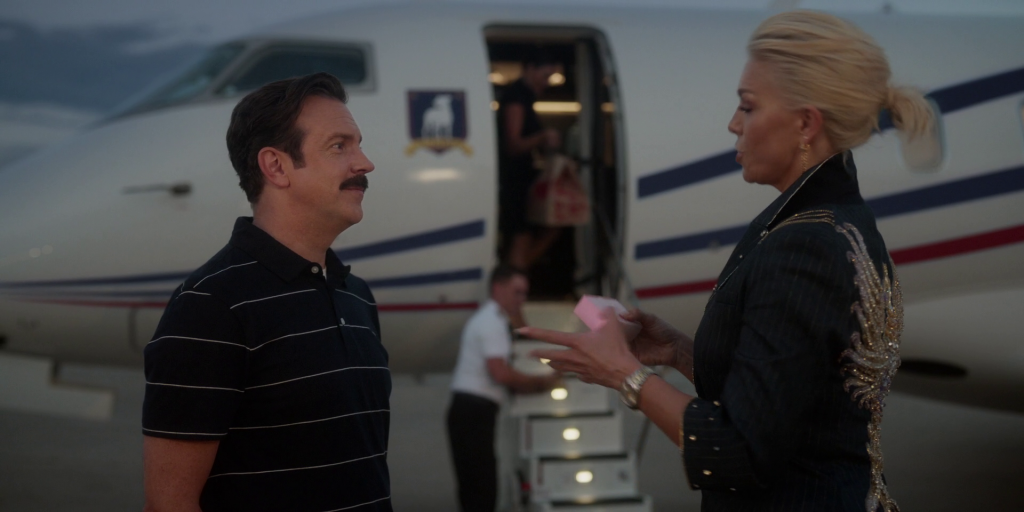 Ted Lasso Season 4 episode 1. An emotional moment between Rebecca and Ted Lasso. 