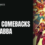 Multiple Jean Grey Phoenix variants surrounding a central figure in X-Men uniform, comic cover art