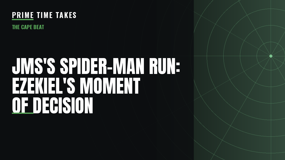 Prime Time Takes Cape Beat header graphic for the article on Ezekiel Sims and JMS's Spider-Man run