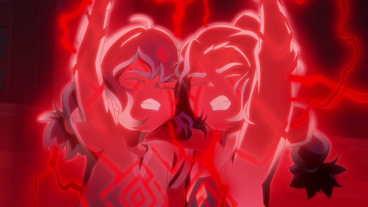 Avatar Seven Havens Afflicted has the twins fight a red black entity by using energy bending.
