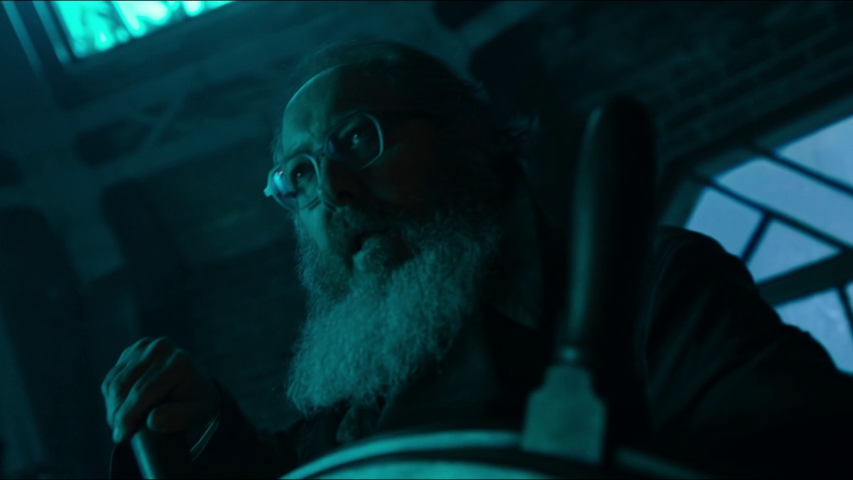 Ultron takes over Vision: a bearded Ultron in glasses grips the wheel inside Vision’s mind in VisionQuest